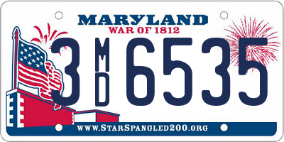 MD license plate 3MD6535