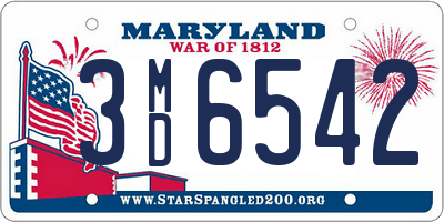MD license plate 3MD6542