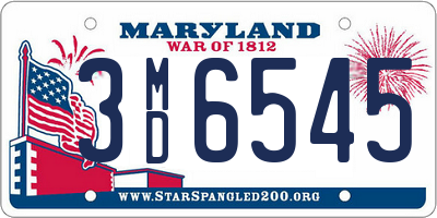 MD license plate 3MD6545