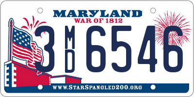 MD license plate 3MD6546