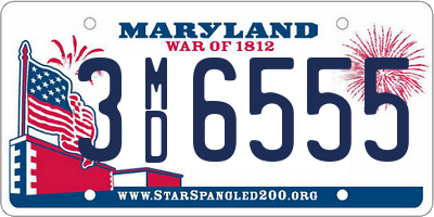 MD license plate 3MD6555