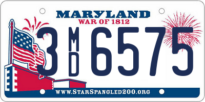 MD license plate 3MD6575