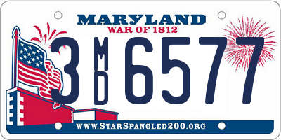 MD license plate 3MD6577