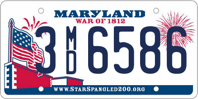 MD license plate 3MD6586