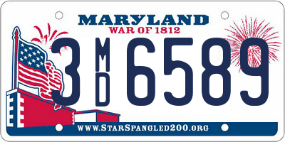 MD license plate 3MD6589