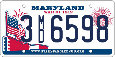 MD license plate 3MD6598
