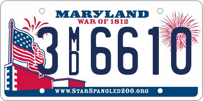 MD license plate 3MD6610
