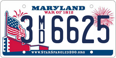 MD license plate 3MD6625