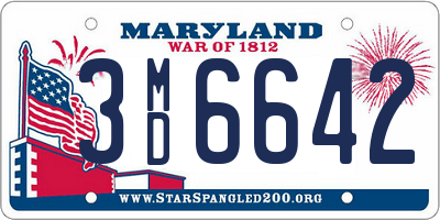 MD license plate 3MD6642