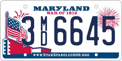 MD license plate 3MD6645