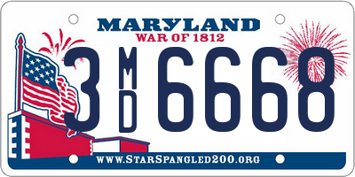MD license plate 3MD6668
