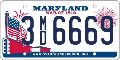MD license plate 3MD6669
