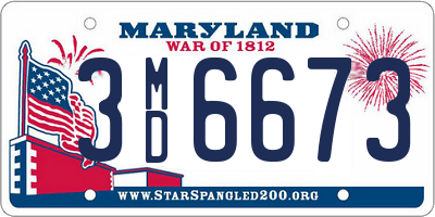 MD license plate 3MD6673