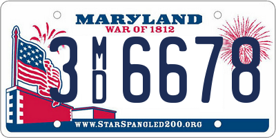 MD license plate 3MD6678