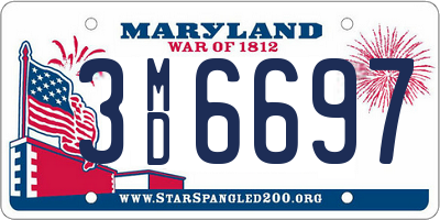 MD license plate 3MD6697
