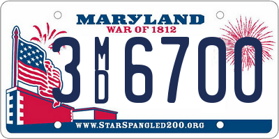 MD license plate 3MD6700