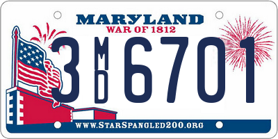 MD license plate 3MD6701