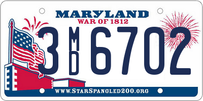 MD license plate 3MD6702