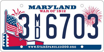 MD license plate 3MD6703