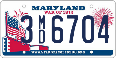 MD license plate 3MD6704