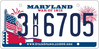 MD license plate 3MD6705