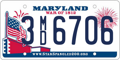 MD license plate 3MD6706