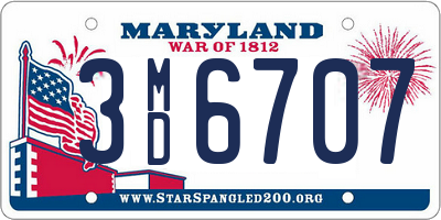 MD license plate 3MD6707