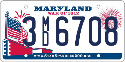 MD license plate 3MD6708