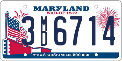 MD license plate 3MD6714