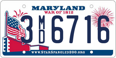 MD license plate 3MD6716