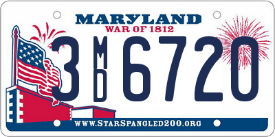 MD license plate 3MD6720