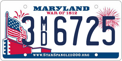 MD license plate 3MD6725