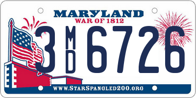 MD license plate 3MD6726