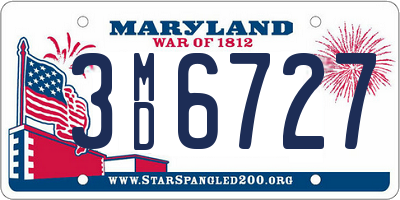 MD license plate 3MD6727