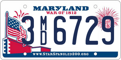 MD license plate 3MD6729