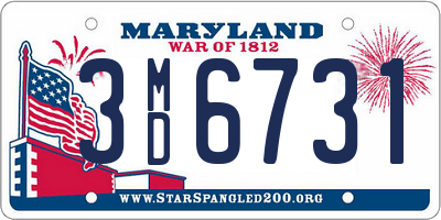 MD license plate 3MD6731