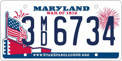 MD license plate 3MD6734