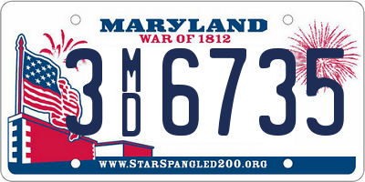 MD license plate 3MD6735