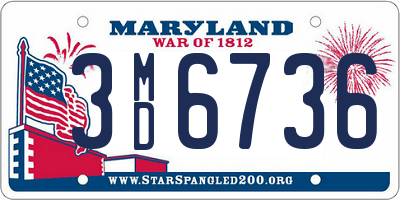 MD license plate 3MD6736