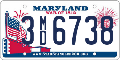 MD license plate 3MD6738