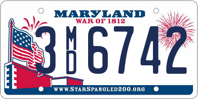 MD license plate 3MD6742