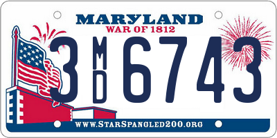 MD license plate 3MD6743