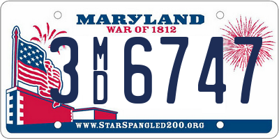 MD license plate 3MD6747