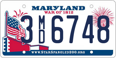 MD license plate 3MD6748