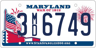 MD license plate 3MD6749