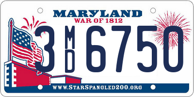 MD license plate 3MD6750