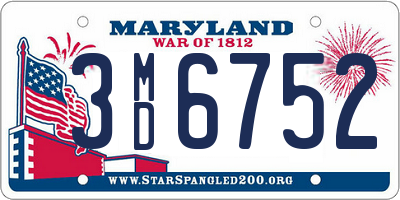 MD license plate 3MD6752