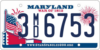 MD license plate 3MD6753