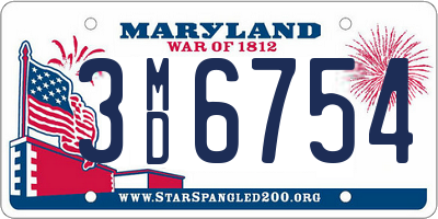 MD license plate 3MD6754