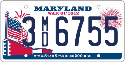 MD license plate 3MD6755